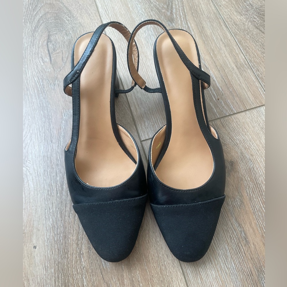 Black sling back heels size 8.5